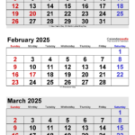 February 2025 Calendar | Templates For Word, Excel And Pdf For January February March 2025 Calendar Printable