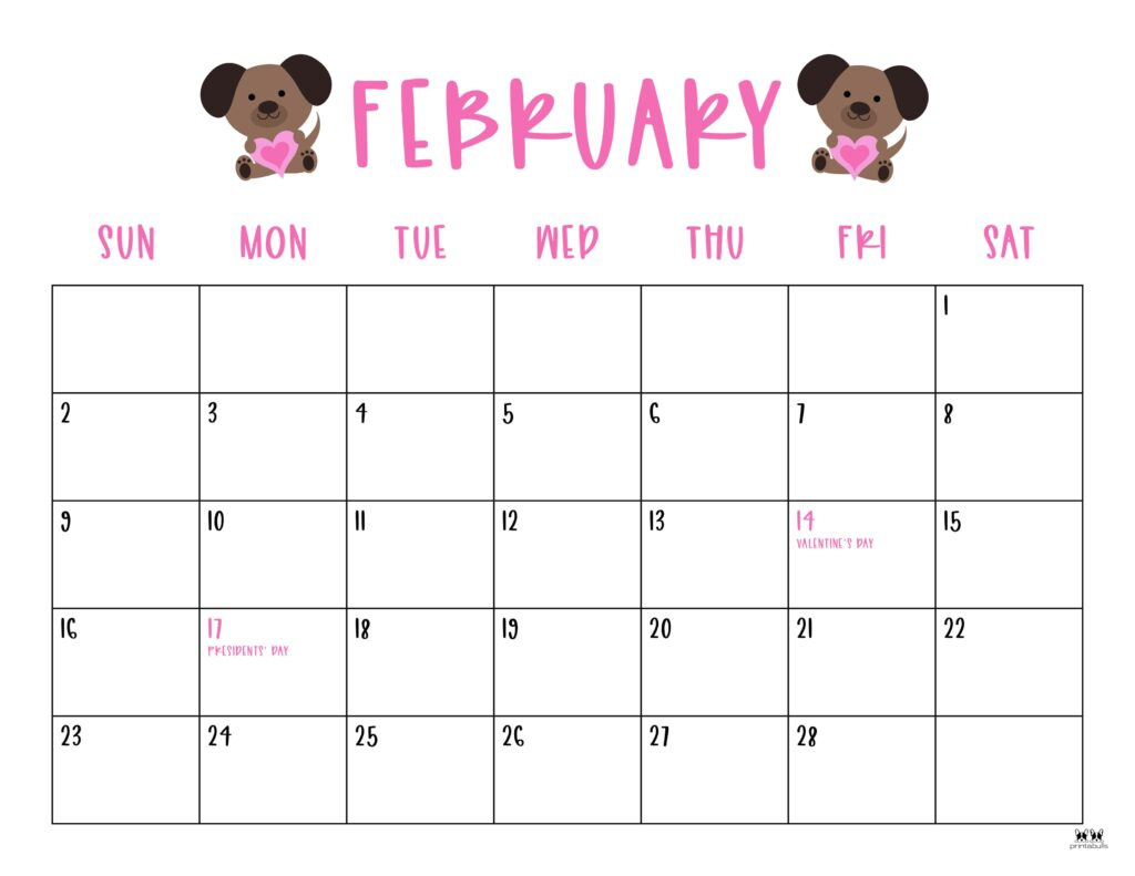 February 2025 Calendars - 107 Free Printables | Printabulls for February 2025 Calendar With Holidays Printable