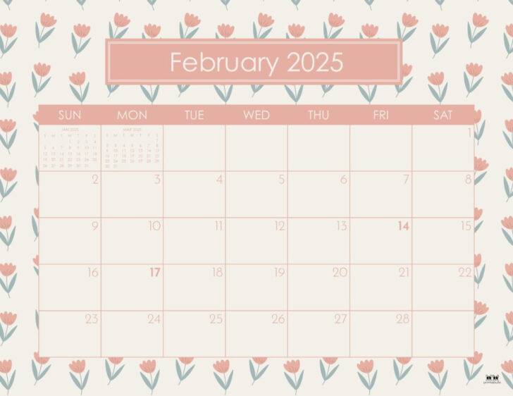 Cute February 2025 Calendar Printable