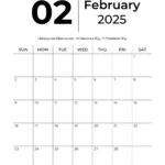 February 2025 Calendars   Free Printable & Fillable With Regard To Calendar Template February 2025 Printable