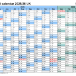 Financial Calendars 2025/26 Uk In Pdf Format Intended For 2025 Fiscal Calendar Printable