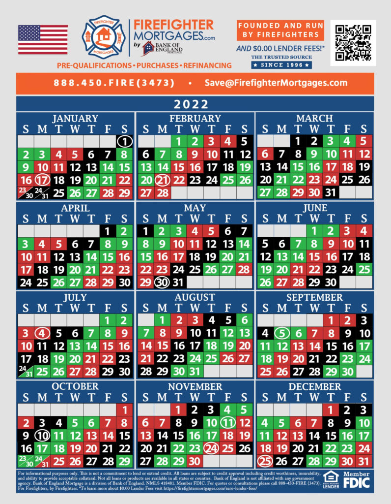 Firefighter Shift Calendars   Firefighter Mortgages® For 48 96 Shift Calendar 2025 Printable