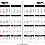 Free 2024 And 2025 Calendar Printable Within 2024 And 2025 Calendar With Holidays Printable Free