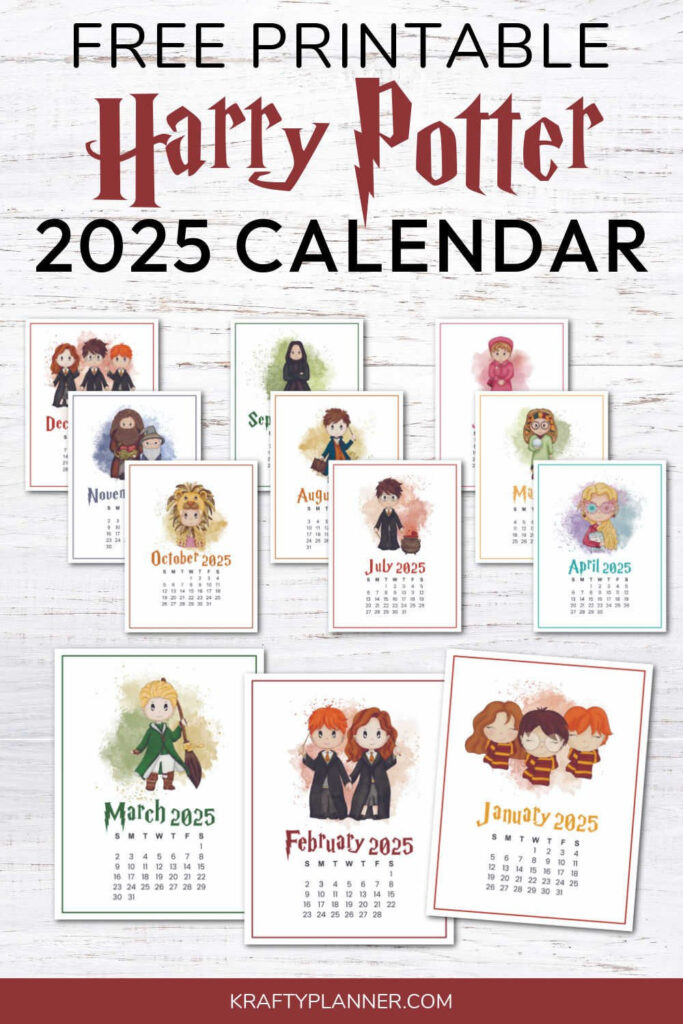 Free 2025 Harry Potter Wall Calendar — Krafty Planner In Harry Potter Printable Calendar 2025