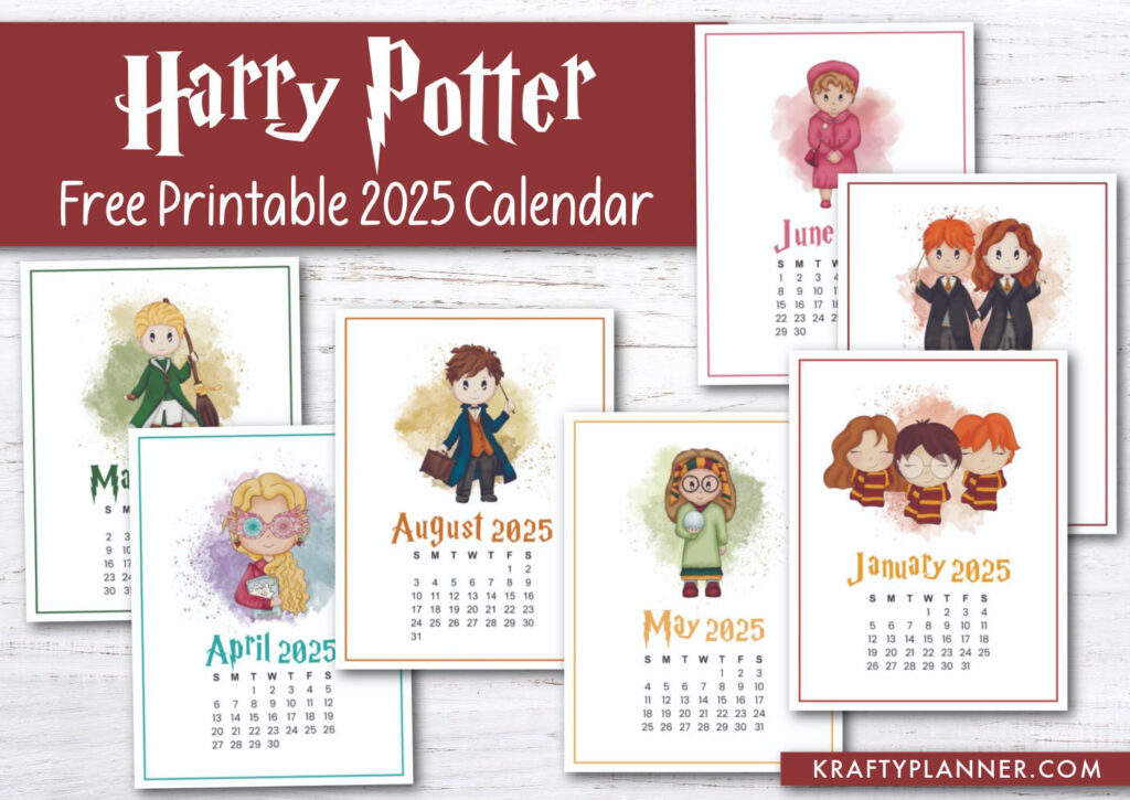 Free 2025 Harry Potter Wall Calendar — Krafty Planner Inside Hp Printable Calendar 2025