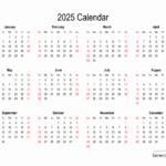 Free Calendar For 2025 Throughout 2025 Calendar Printable Landscape