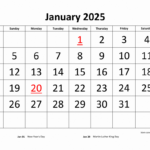 Free Download Printable Calendar 2025, Large Font Design For Big Calendar 2025 Printable