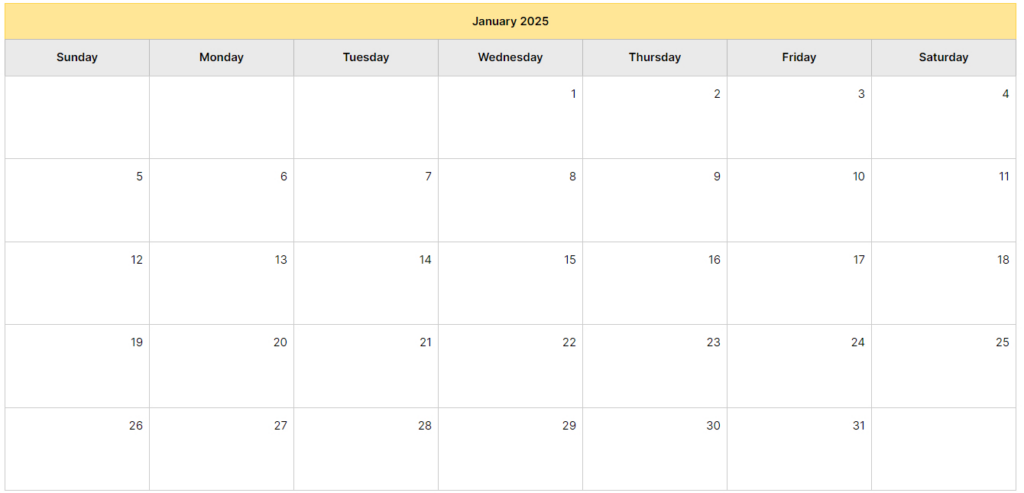 Free Evernote 2025 Calendar Template  Jon Tromans For Free Printable Fillable 2025 Calendar Template