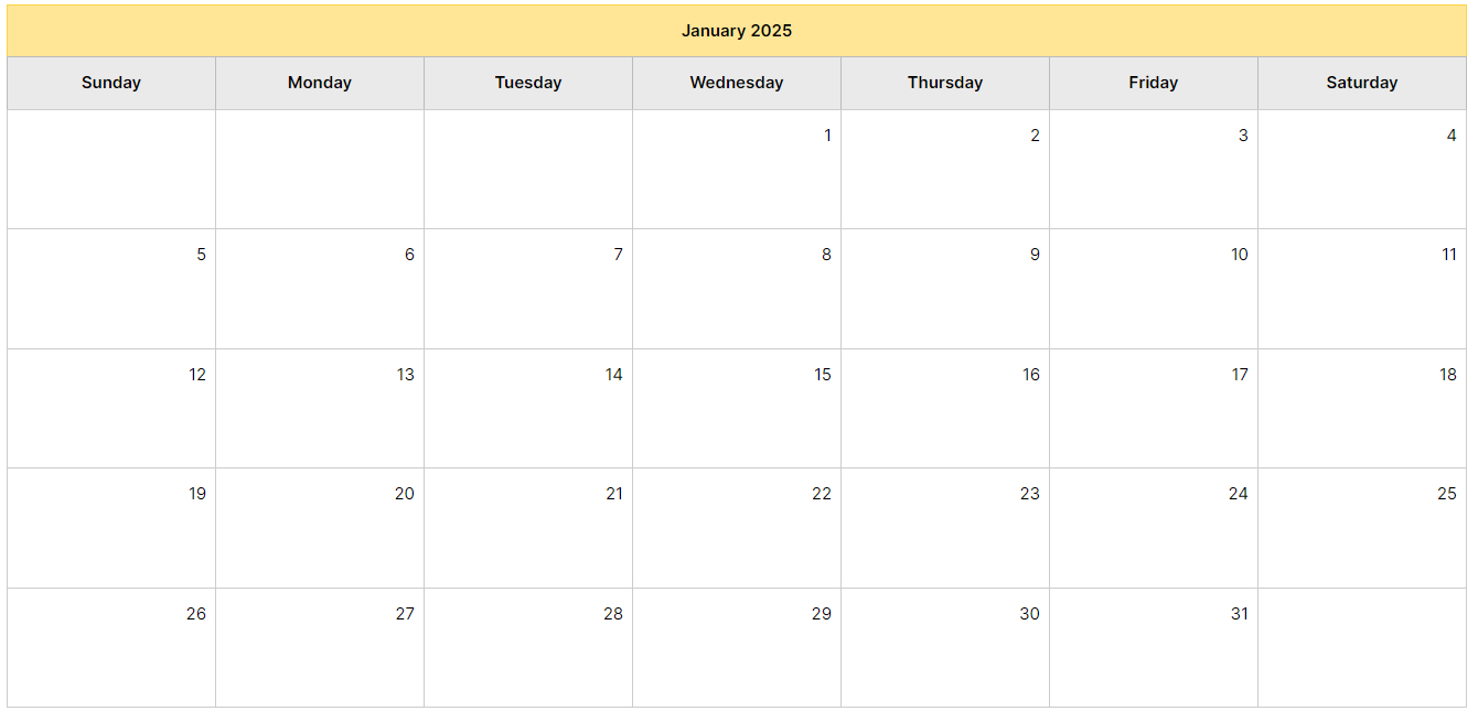 Free Evernote 2025 Calendar Template -Jon Tromans for Free Printable Fillable 2025 Calendar Template