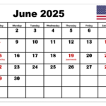 Free June 2025 Calendar Printable Pdf Template With Holidays Pertaining To June 2025 Calendar Printable With Holidays