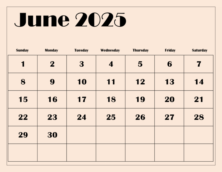 Free June Printable Calendar 2025