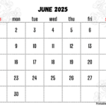 Free June 2025 Calendar Printable Pdf Template With Holidays Throughout Printable June 2025 Calendar With Holidays