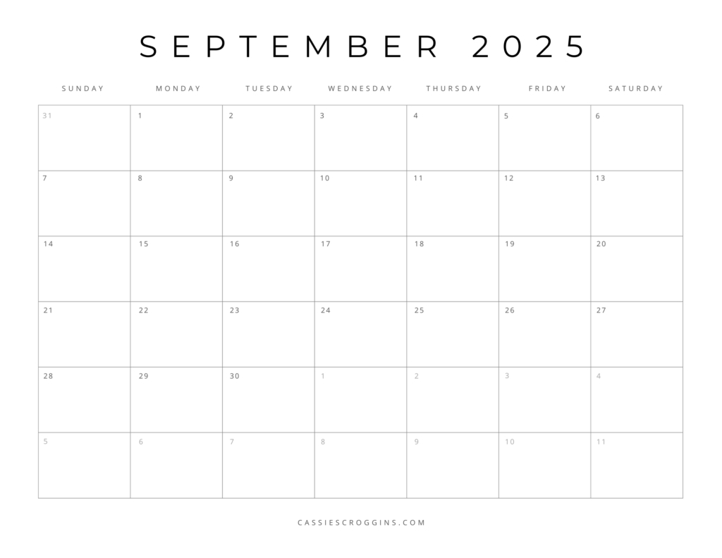 Free Printable 2025 Blank Calendar Templates (All 12 Months) for 2025 Calendar Printable Month Per Page