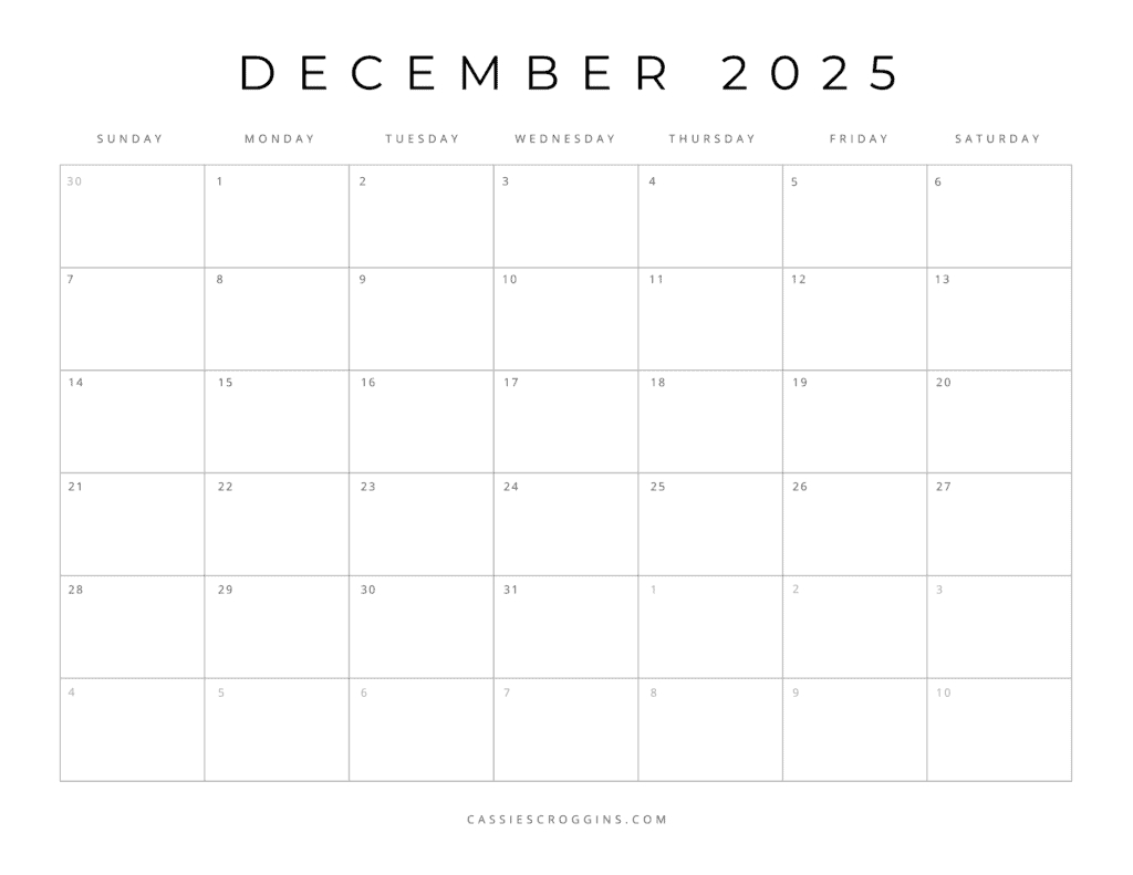 Free Printable 2025 Blank Calendar Templates (All 12 Months) in Blank April 2025 Calendar Printable