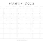 Free Printable 2025 Blank Calendar Templates (All 12 Months) Inside Printable Blank March 2025 Calendar