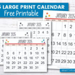 Free Printable 2025 Large Print Calendar — Krafty Planner Intended For Large 2025 Printable Calendar