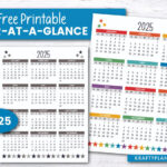 Free Printable 2025 Year At A Glance — Krafty Planner For 2025 At A Glance Calendar Printable