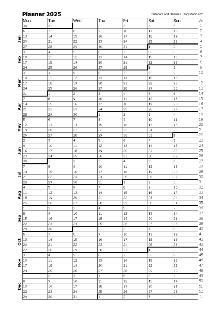 Free Printable Calendars And Planners 2025, 2026 And 2027 In Calendar Planner 2025 Printable Free