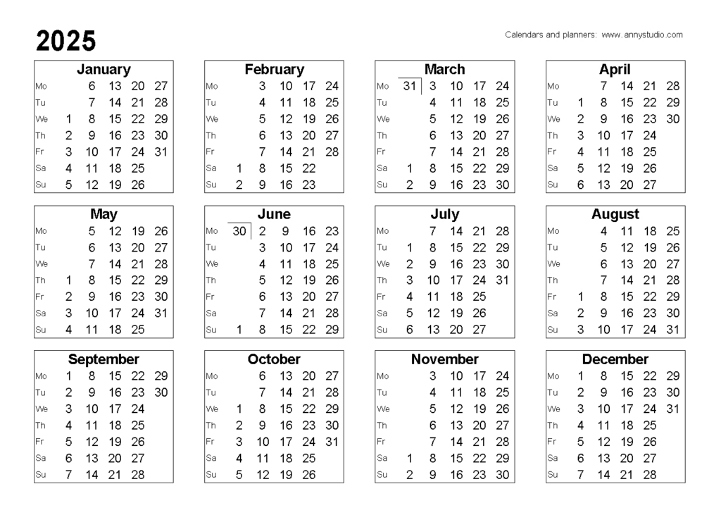 Free Printable Calendars And Planners 2025, 2026 And 2027 Pertaining To Printable Desktop Calendar 2025