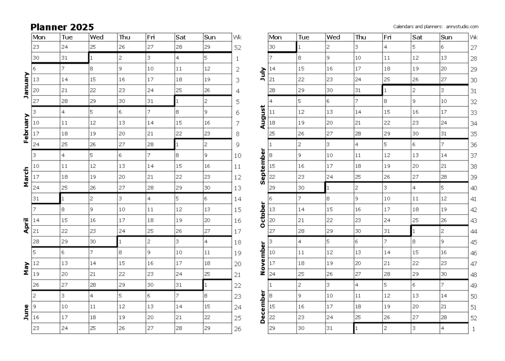 Free Printable Calendars And Planners 2025, 2026 And 2027 With Regard To Calendar Planner 2025 Printable Free