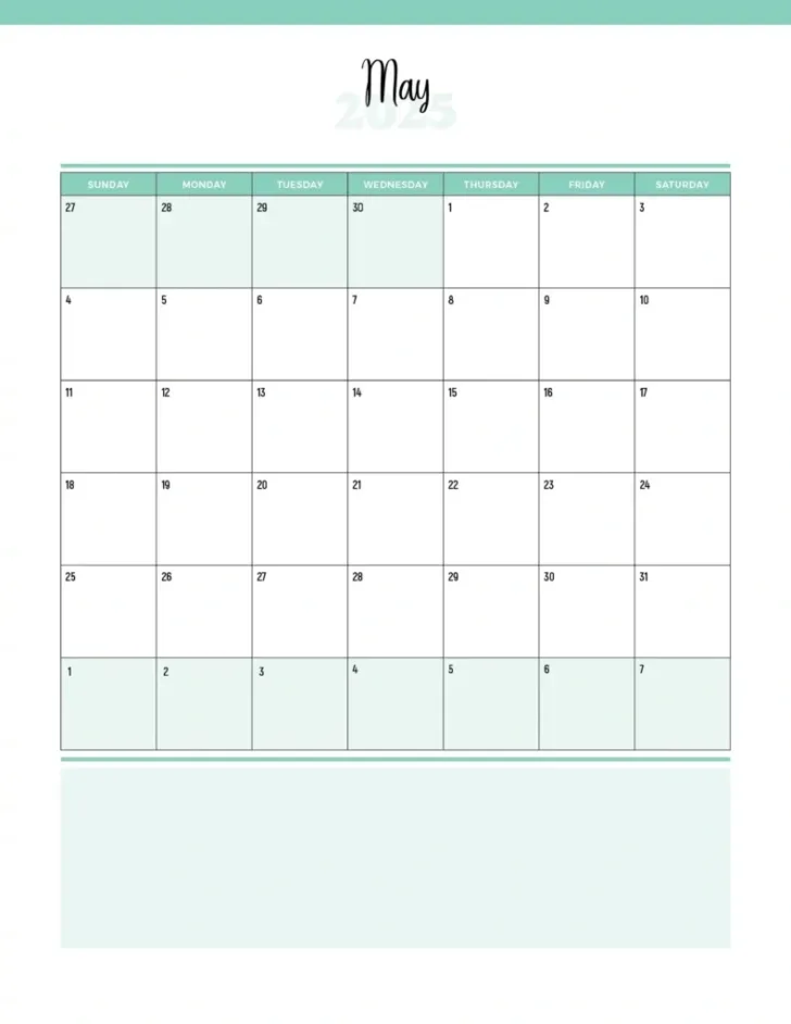 Fitness Calendar 2025 Printable