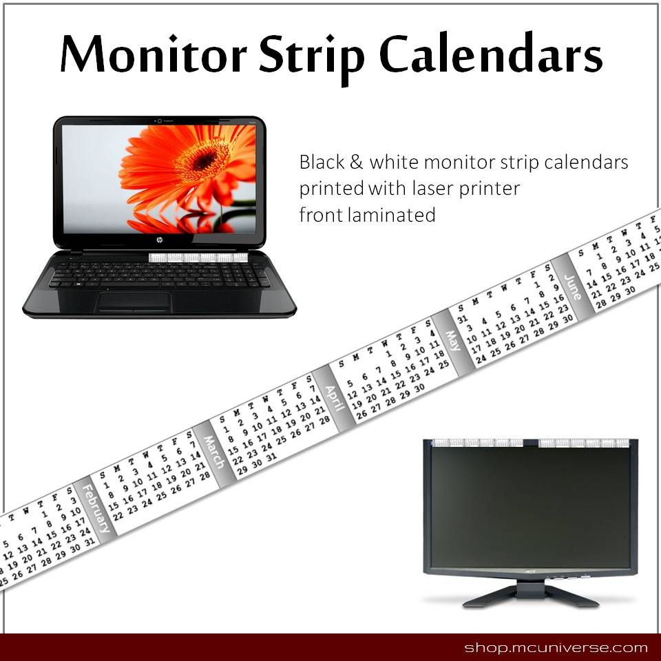 Free Printable Monitor Calendar Strips inside Free Printable Monitor Calendar Strips 2025