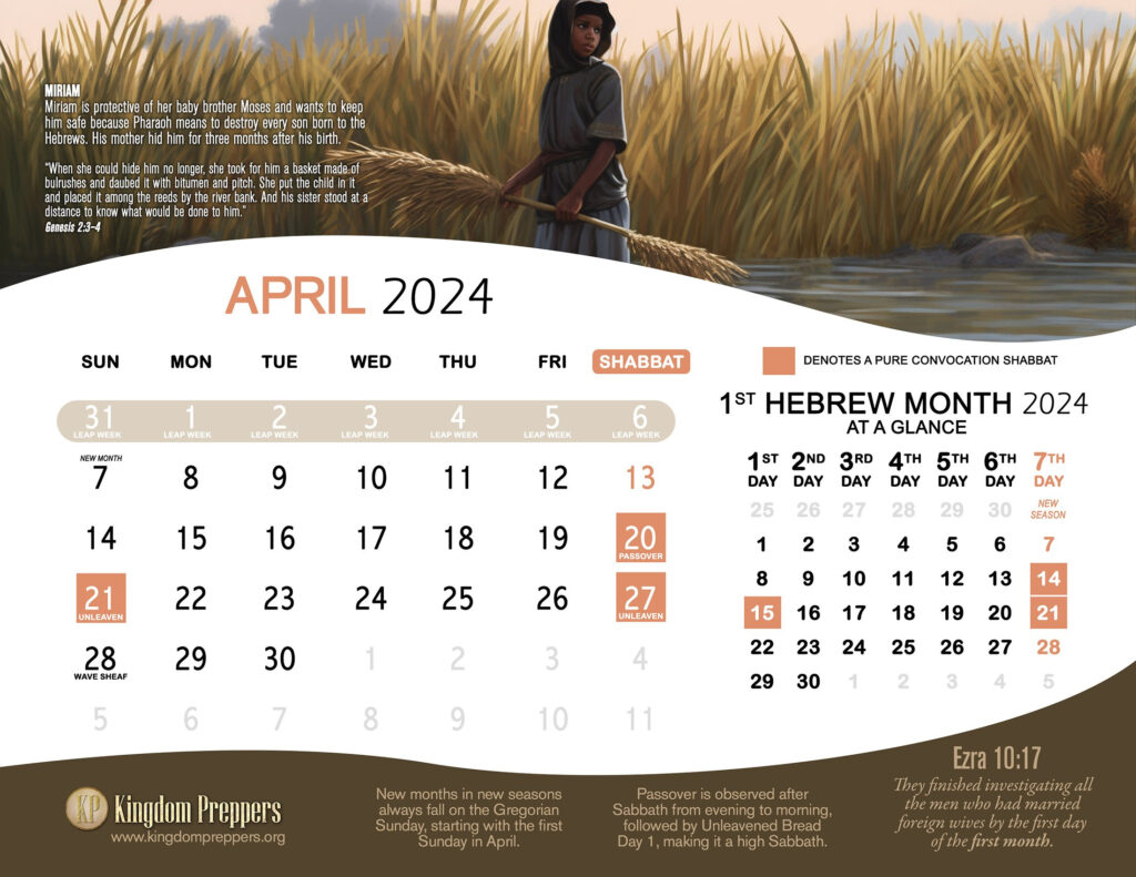 Hebrew Israelite Calendar (2024 2025) — Kingdom Preppers For Hebrew Calendar 2025 Printable