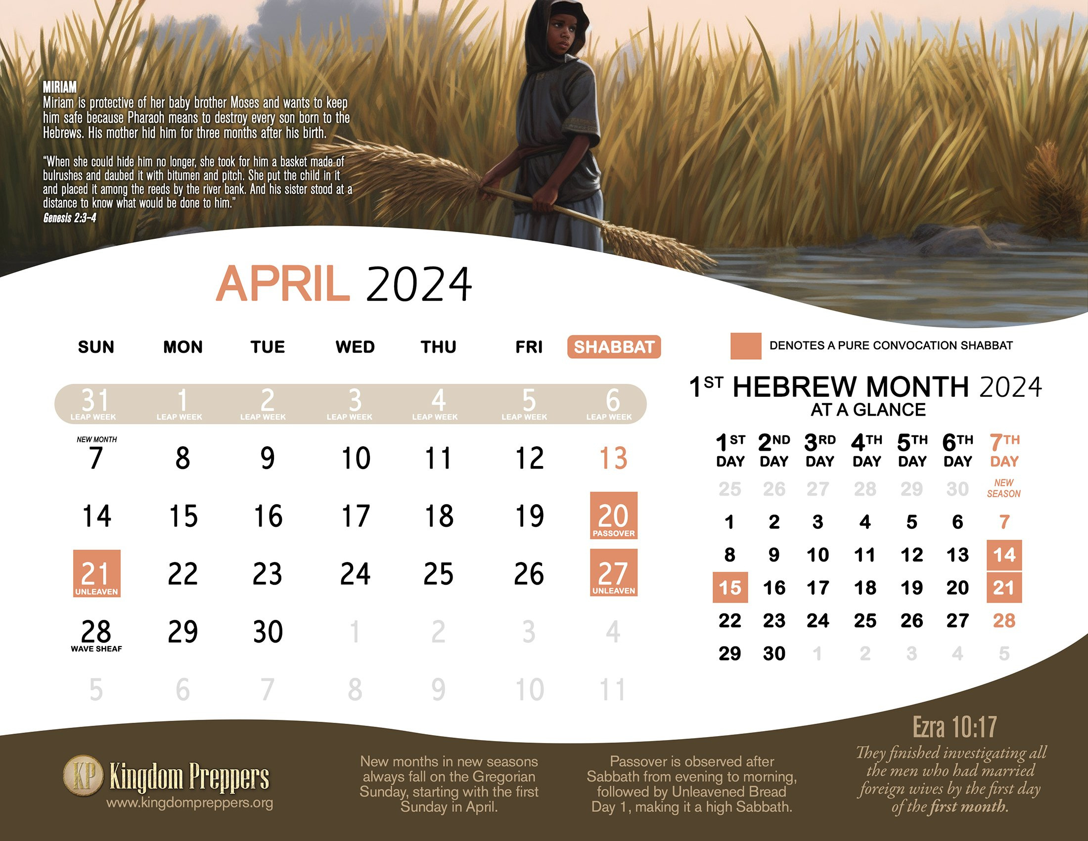 Hebrew Israelite Calendar (2024-2025) — Kingdom Preppers for Hebrew Calendar 2025 Printable