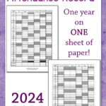 Homeschool Attendance Record 2024 2025   Mamas Learning Corner Throughout Free Printable Attendance Calendar 2025