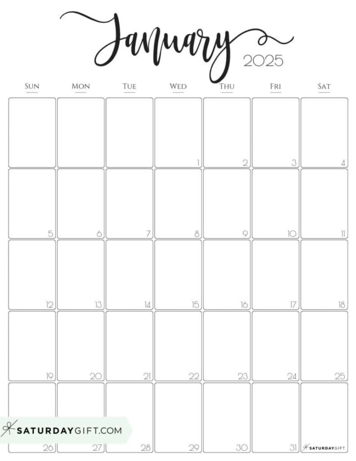 Printable Calendar 2025 January