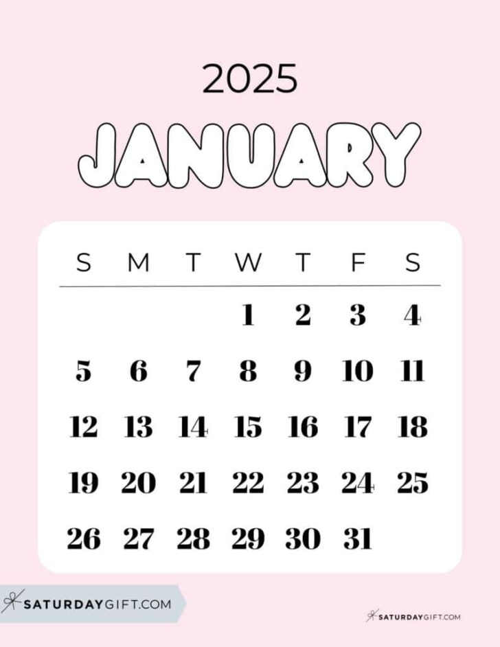 January 2025 Calendar Printable Cute