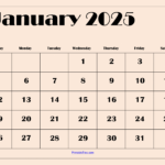 January 2025 Calendar Printable Pdf Template With Holidays In 2025 January Printable Calendar