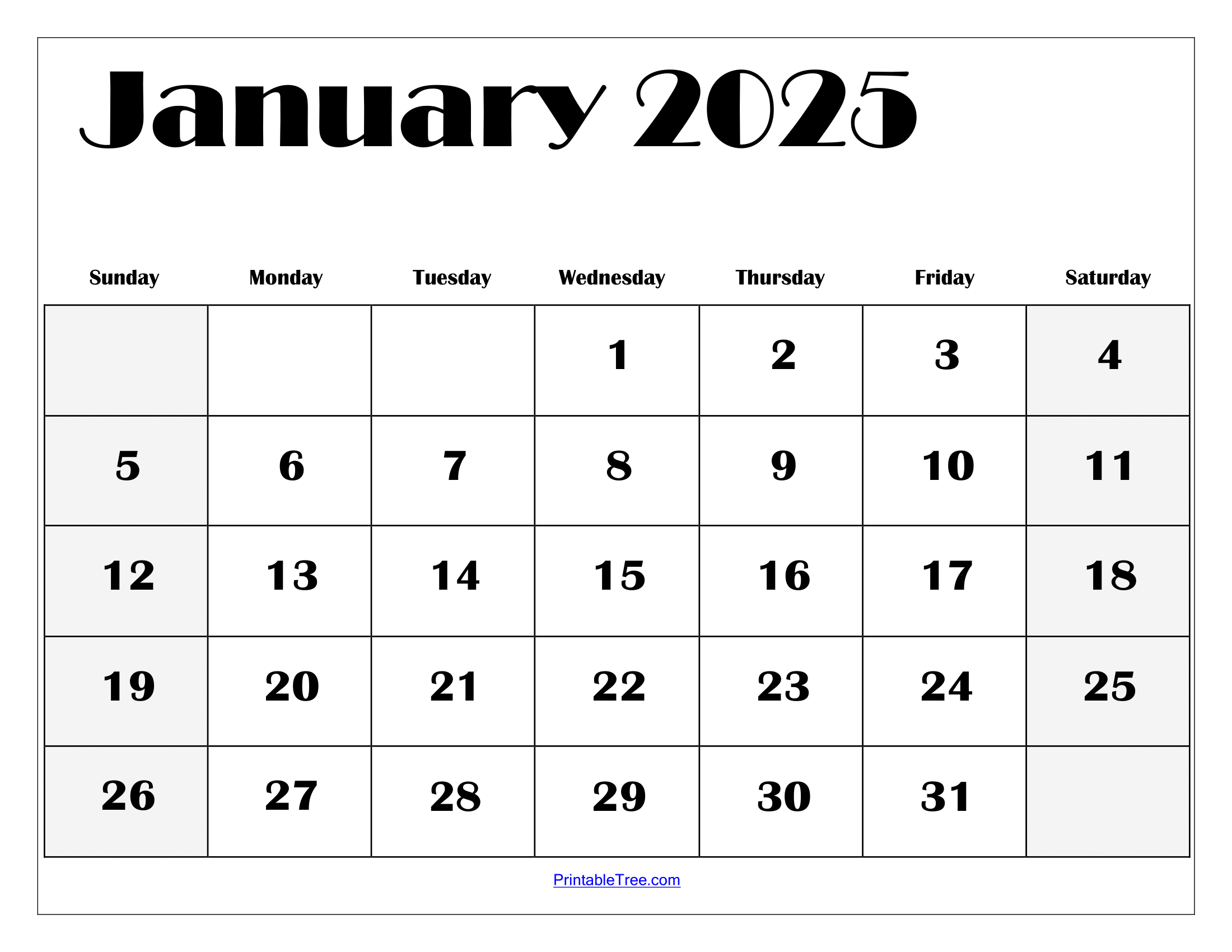 January 2025 Calendar Printable Pdf Template With Holidays regarding Free Printable Calendar Jan 2025