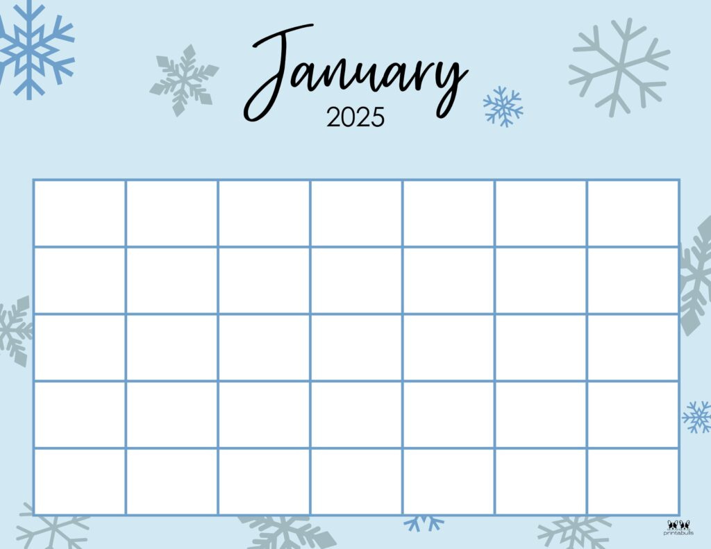 January 2025 Calendars - 107 Free Printables | Printabulls inside Jan 2025 Printable Calendar