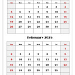 January And February 2025 Calendar | Two Months Calendar In Jan Feb 2025 Calendar Printable