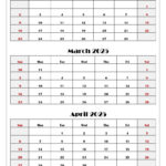 January To April 2025 Calendar Printable Pdf | Four Months Calendar With Regard To February March April 2025 Calendar Printable