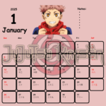 Jujutsu Kaisen Printable 2025 Calendarhappysadly28   Raket.ph Throughout Anime Calendar 2025 Printable