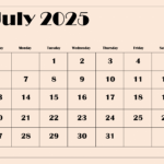 July 2025 Calendar Printable Pdf Template With Holidays For Printable Calendar 2025 July