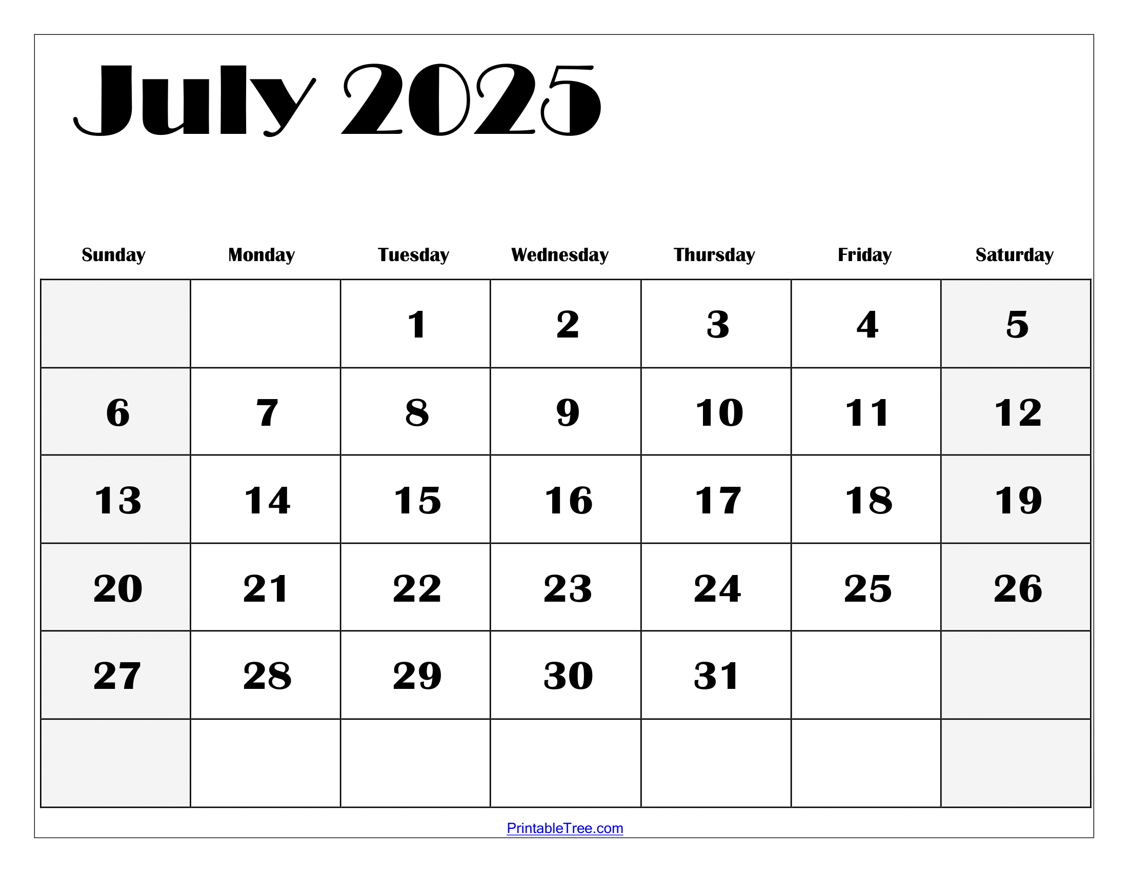 July 2025 Calendar Printable Pdf Template With Holidays in July 2025 To June 2025 Calendar Printable Free