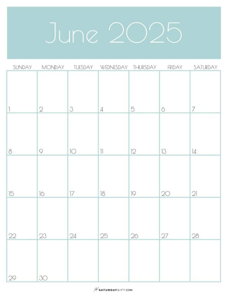 June 2025 Calendar Printable Vertical