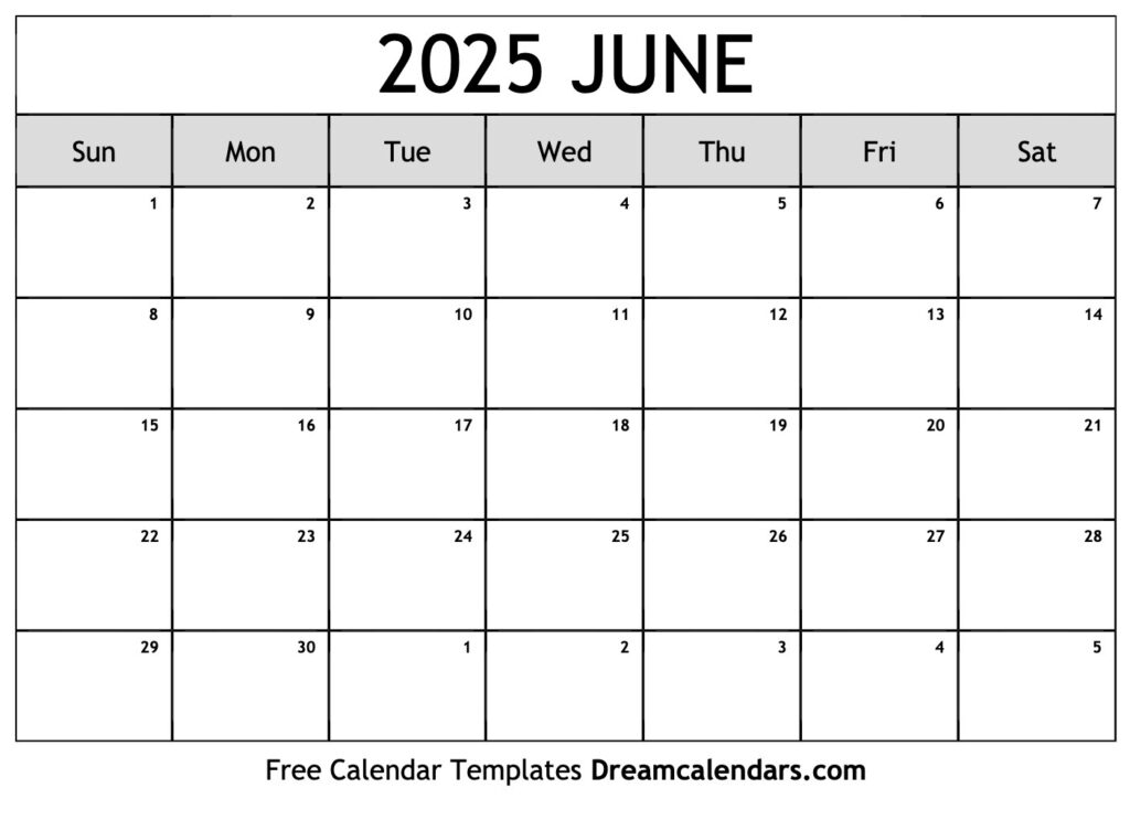 June 2025 Calendar   Free Printable With Holidays And Observances With August 2025 June 2025 Calendar Printable