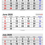 June 2025 Calendar | Templates For Word, Excel And Pdf For Printable May June 2025 Calendar