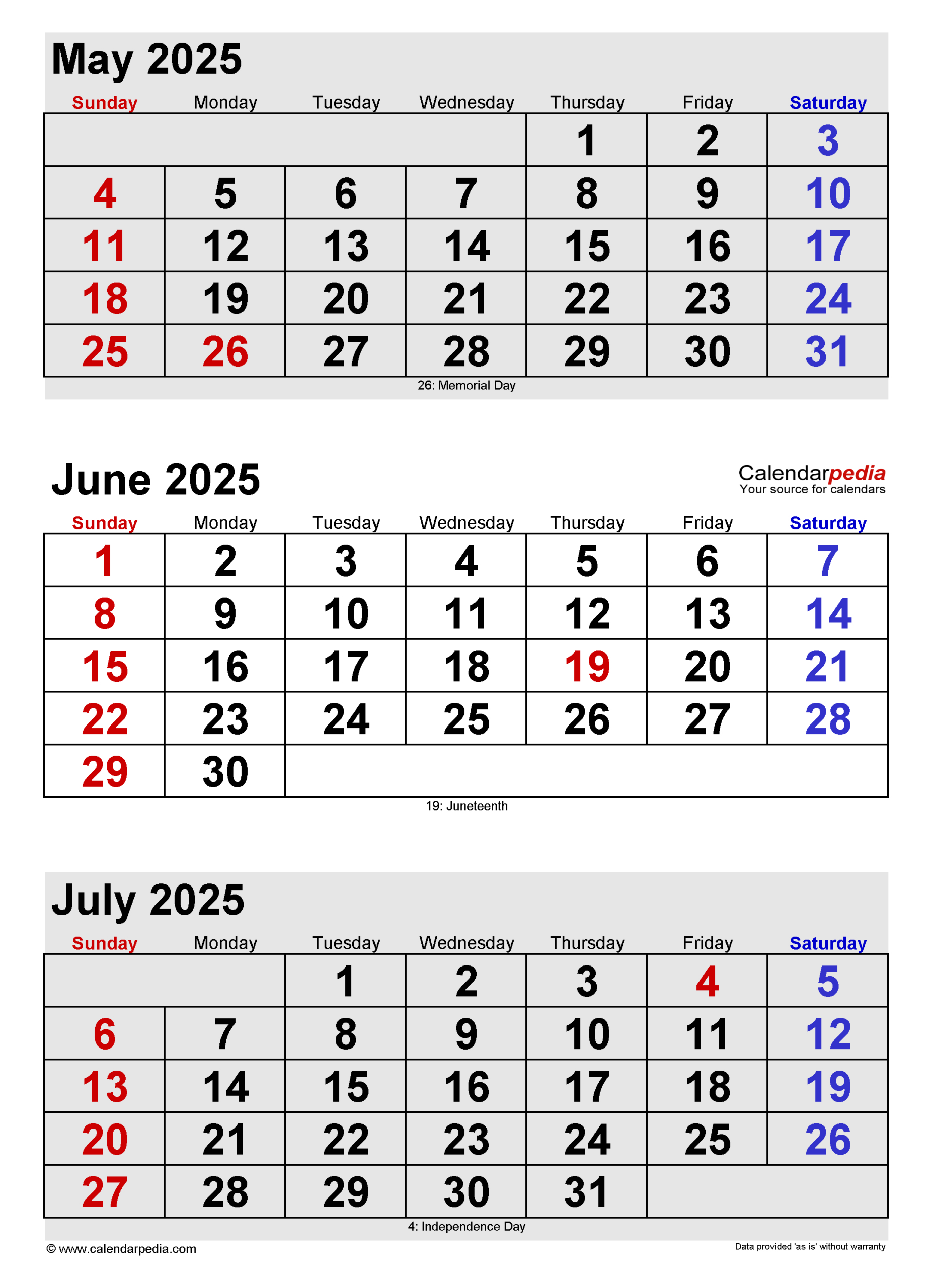 June 2025 Calendar | Templates For Word, Excel And Pdf for Printable May June 2025 Calendar