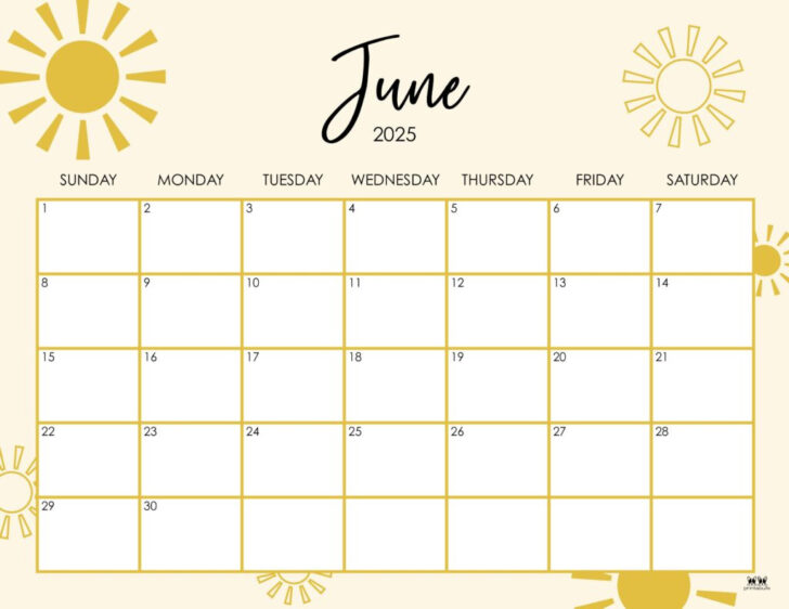 Summer 2025 Printable Calendar