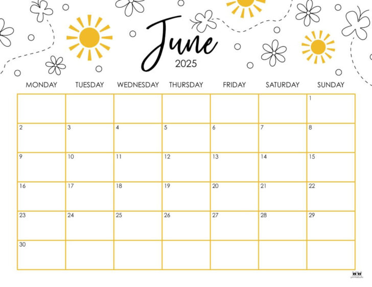 June Calendar 2025 Free Printable