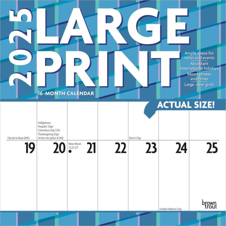 Large Wall Calendar 2025 Printable