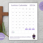 Lenten Calendar 2024 Printable Lenten Prayer Calendar Easter In Lenten Calendar 2025 Printable