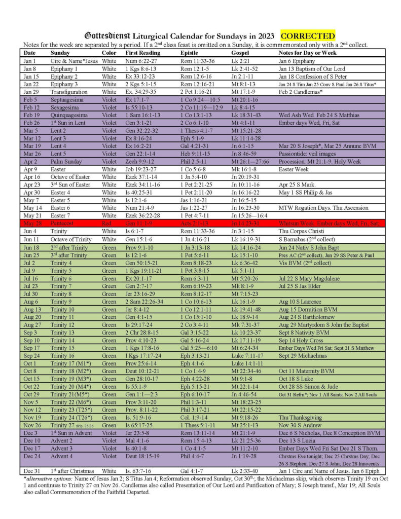 Liturgical Calendar — Gottesdienst Intended For Liturgical Calendar 2025 Printable Free Download