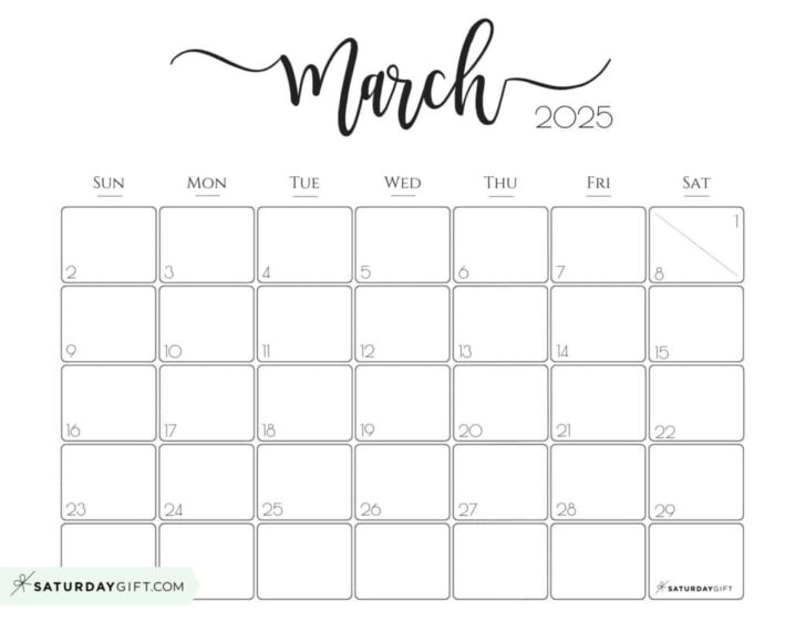 2025 Free Printable Calendar by Month