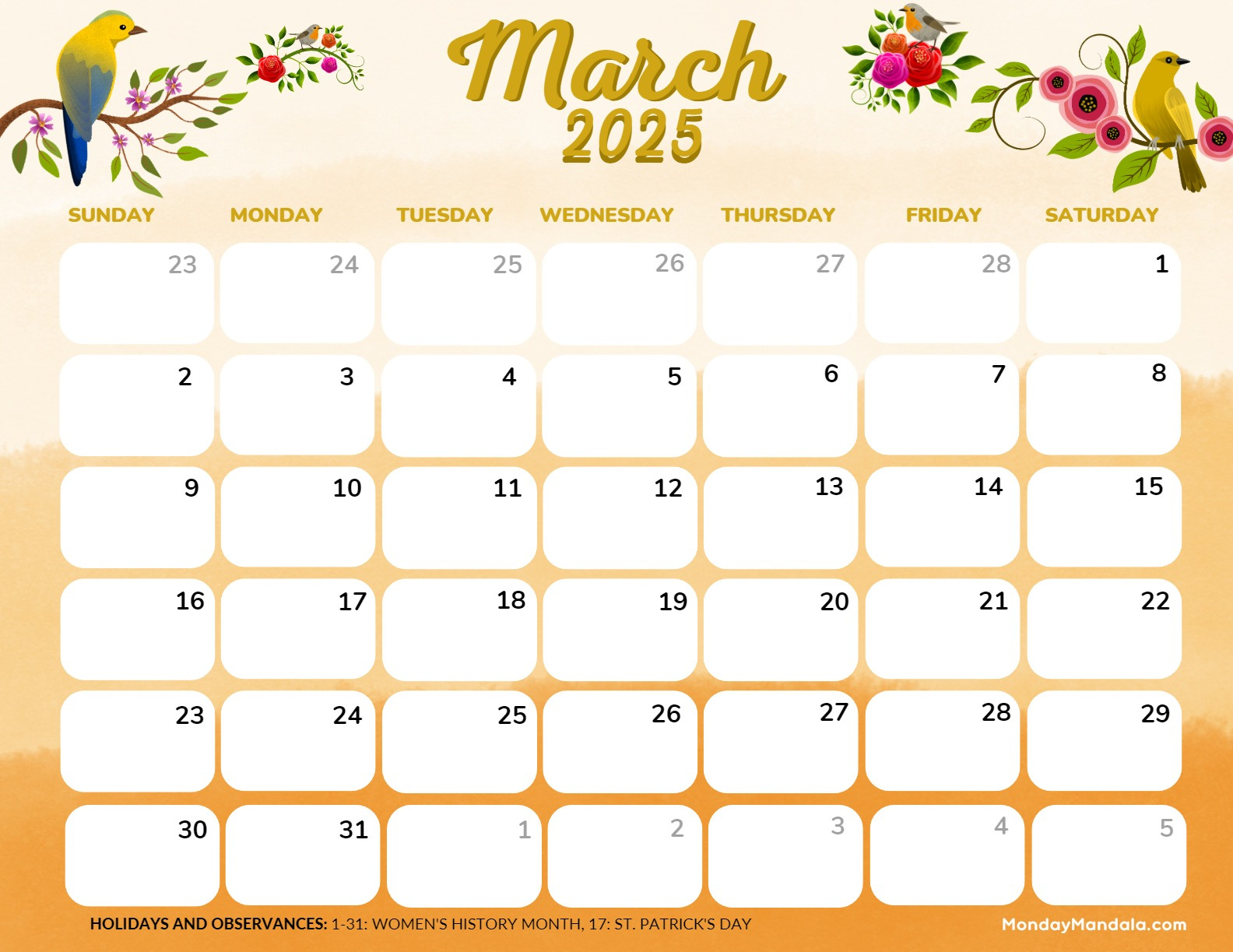 March 2025 Calendar (52 Free Pdf Printables) regarding Cute March 2025 Calendar Printable